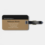 Étiquette À Bagage Bold Initial Personalized Name Monogram (Dos horizontal)