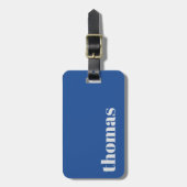 Étiquette À Bagage Bold Royal Blue typography Personalized Name (Devant Vertical)