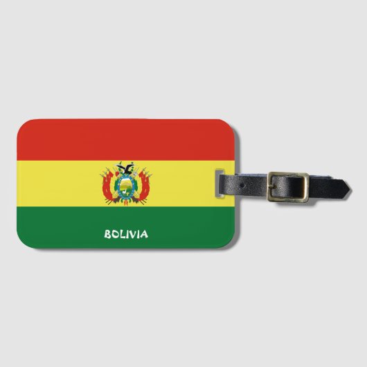 Étiquette À Bagage Bolivie Nationale Drapeau Patriotique (Devant Horizontal)