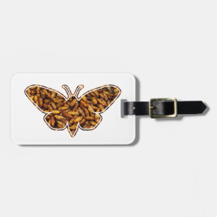 Étiquette À Bagage Bombyx Mori Silk Moth Cycle de vie Silhouette