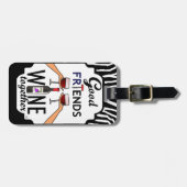 Étiquette À Bagage Bon vin d'amis (Devant horizontal)