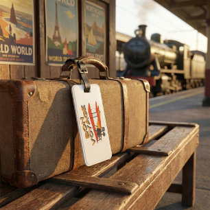 Étiquette À Bagage Bon Voyage Biplane Avion Vintage