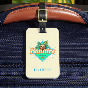 Étiquette À Bagage Bonaire Caraïbes vacances rétro île vintage