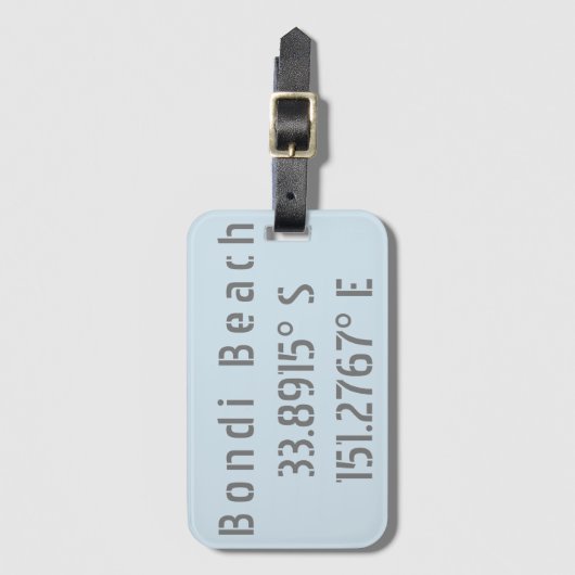 Étiquette À Bagage Bondi Beach Australie Latitude Longitude (Devant Vertical)
