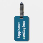 Étiquette À Bagage Bonheur = Besoin de moins (Dos Vertical)