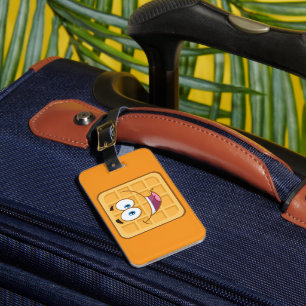 Étiquette À Bagage Bonheur Gaufre Kawaii Sourire Nourriture de Petit