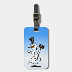 Étiquette À Bagage Bonhomme de neige de danse