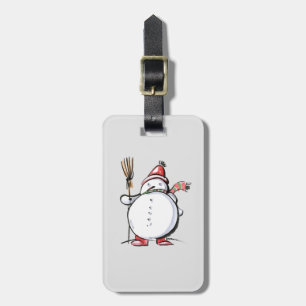 Étiquette À Bagage Bonhomme de neige mignon de Noël