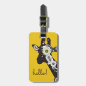 Étiquette À Bagage Bonjour ! - Giraffe Cool Jaune (Devant Vertical)