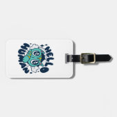 Étiquette À Bagage Bonjour homme Cute Cat (Devant horizontal)