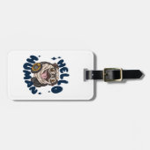 Étiquette À Bagage Bonjour homme migre chien (Devant horizontal)