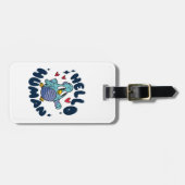 Étiquette À Bagage Bonjour humain mignon oiseau (Devant horizontal)