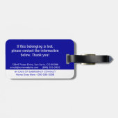 Étiquette À Bagage BONJOUR j'ai l'identification de démence (Dos horizontal)