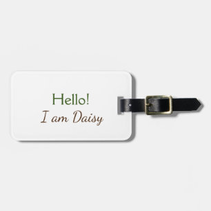 Étiquette À Bagage Bonjour je suis Daisy ajoutez nom texte simple min