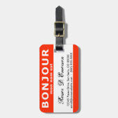 Étiquette À Bagage BONJOUR mon nom est (Devant Vertical)