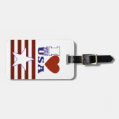 Étiquette À Bagage Bonjour Pour Le Rouge, Blanc & Bleu (Devant horizontal)