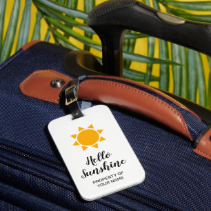 Étiquette À Bagage Bonjour Sunshine mignonne vacances d'été personnal
