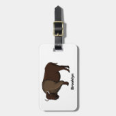 Étiquette À Bagage Bonne illustration de bison américain (Devant Vertical)
