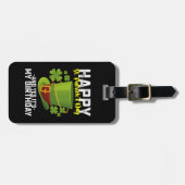 Étiquette À Bagage Bonne Saint Patrick et oui c'est mon anniversaire (Devant horizontal)