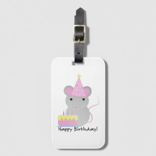 Étiquette À Bagage Bonne Souris de fête d'anniversaire mignonne