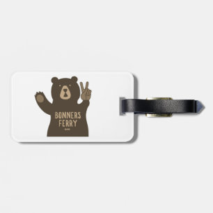 Étiquette À Bagage Bonners Ferry Idaho Peace Bear