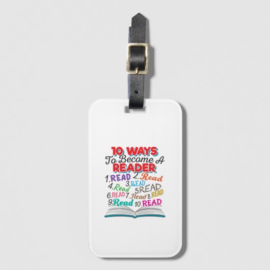 Étiquette À Bagage Book Lover 10 Ways to Become a Reader (Devant Vertical)