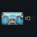 Étiquette À Bagage Boombox bleu<br><div class="desc">Bonjour,  cette conception représente un boombox bleu et l'école et le swagg argenté et très vieux,  cette conception drôle et très fraîche est faite pour vous !</div>