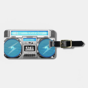 Étiquette À Bagage Boombox bleu