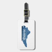 Étiquette À Bagage Boone Caroline du Nord Grain de bois (Devant Vertical)