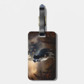 Étiquette À Bagage Bordure Collie Halloween effroi (Dos Vertical)