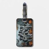 Étiquette À Bagage Bordure Collie Halloween nuit Chien ravir (Dos Vertical)