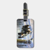 Étiquette À Bagage Bordure Collie Laisser neiger Noël (Devant Vertical)