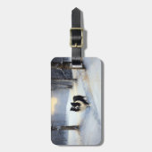 Étiquette À Bagage Bordure Collie Laisser neiger Noël (Devant Vertical)