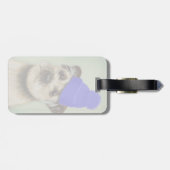 Étiquette À Bagage Bordure Terrier avec Casquette Bobble Bleu (Dos horizontal)