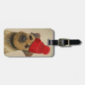 Étiquette À Bagage Bordure Terrier avec Casquette roux (Devant horizontal)