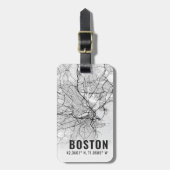 Étiquette À Bagage Boston City Map Topographie (Devant Vertical)