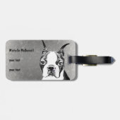 Étiquette À Bagage Boston Terrier (Dos horizontal)