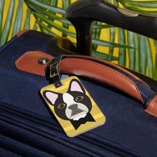 Étiquette À Bagage Boston Terrier (Insitu Rectoal 1)