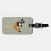 Étiquette À Bagage Boston Terrier en verre à cocktail (Devant horizontal)