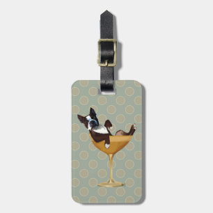 Étiquette À Bagage Boston Terrier en verre à cocktail