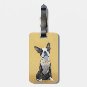Étiquette À Bagage Boston Terrier Peinture - Cute Original Chien Art