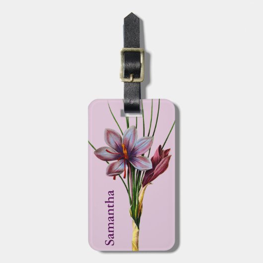 Étiquette À Bagage Botanique : Safran (Devant Vertical)