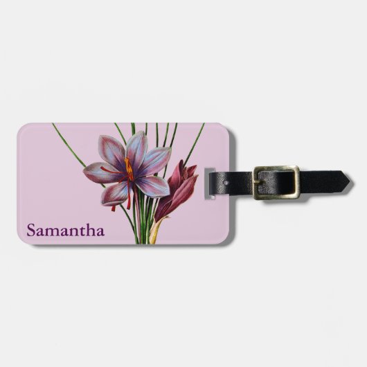 Étiquette À Bagage Botanique : Safran (Devant horizontal)