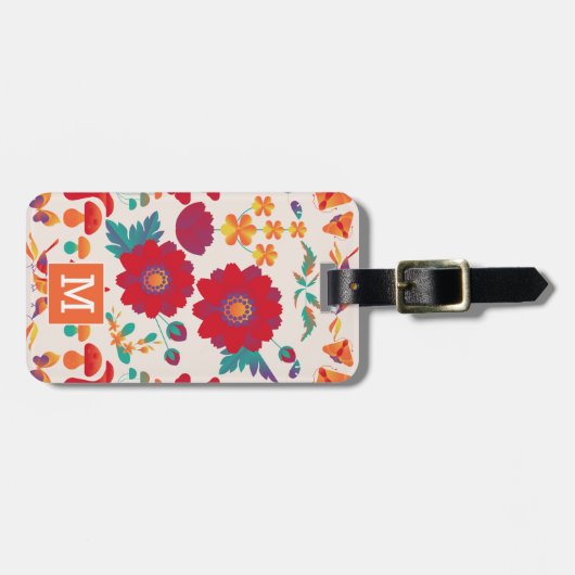Étiquette À Bagage Botaniques colorées personnalisées (Devant horizontal)