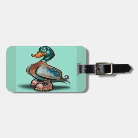 Étiquette À Bagage Bottes de canard au travail (Devant horizontal)