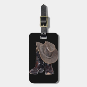 Étiquette À Bagage Bottes et casquette de cowboy