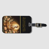 Étiquette À Bagage Bouddha au milieu de fleurs de lotus. (Devant Horizontal)