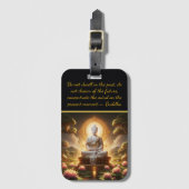 Étiquette À Bagage Bouddha au milieu des fleurs de lotus. (Devant Vertical)