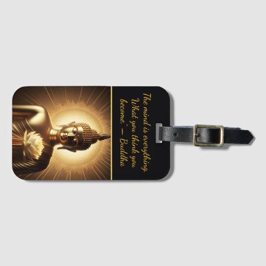 Étiquette À Bagage Bouddha avec fleur de lotus (Devant Horizontal)