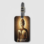 Étiquette À Bagage Bouddha avec fleur de lotus (Devant Vertical)